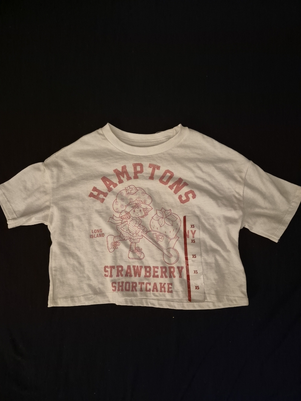 Hamptons Strawberry Shortcake White Crop Tee